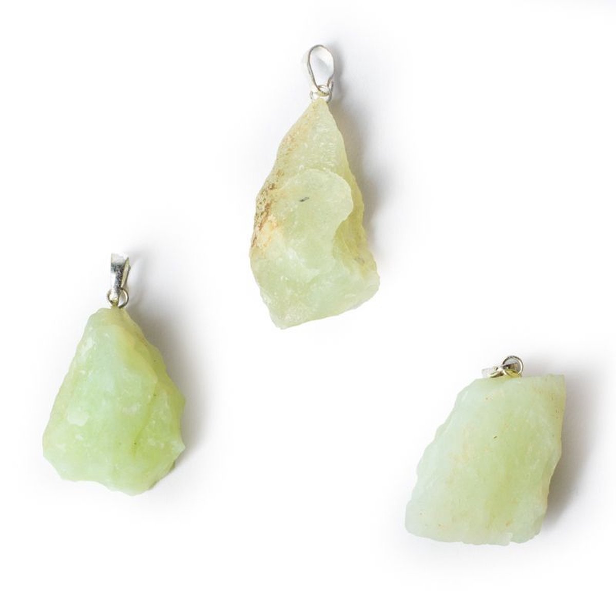 New jade ruw edelsteenhanger - ±3.5cm