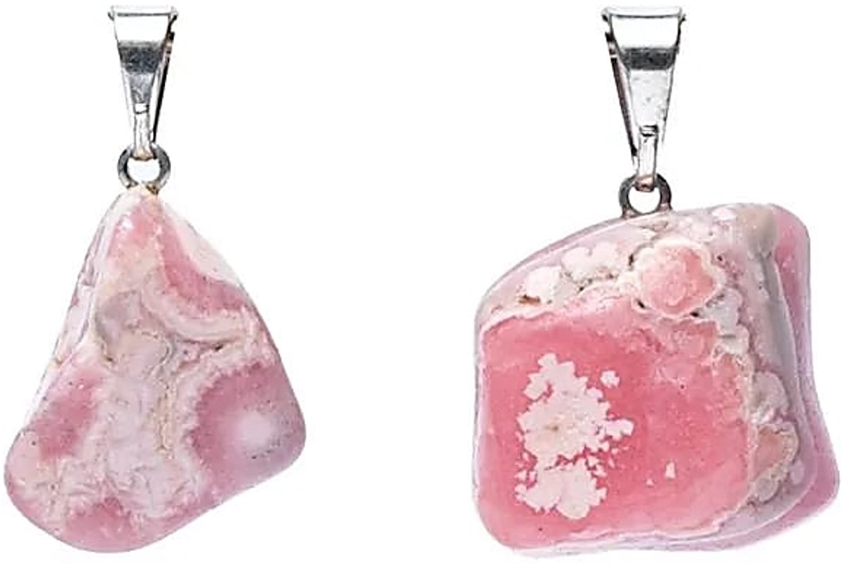 Rhodochrosiet edelsteenhanger met geboord oogje