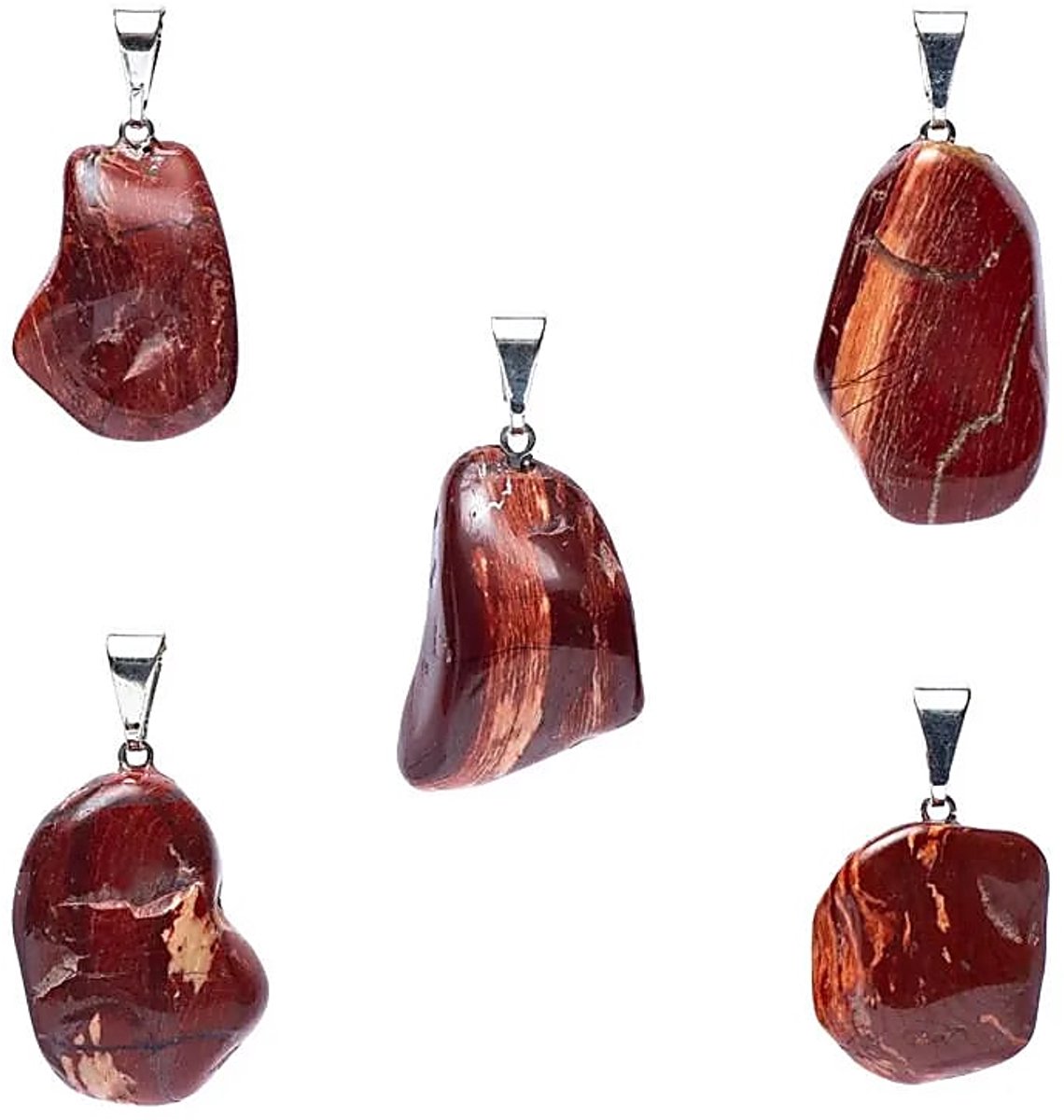 Slangenhuid jaspis edelsteenhanger met geboord oogje