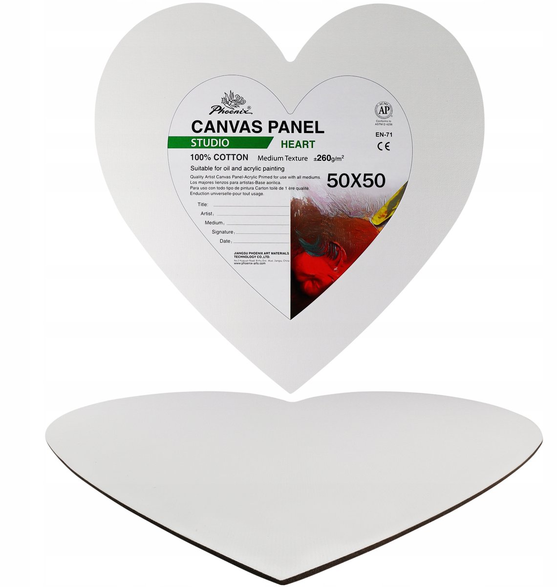 Phoenix Hart Schilderdoek 50x50 cm Katoen - Klaar voor Kunst