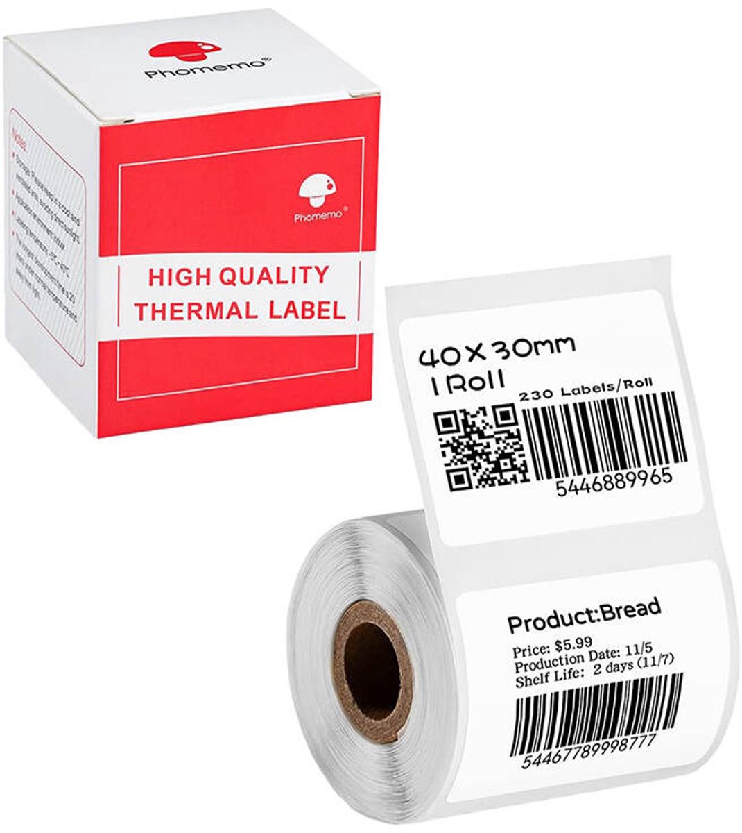 Phomemo Stickers Etiketten 30X40Mm 230 Stuks Voor Thermische Printers Klein