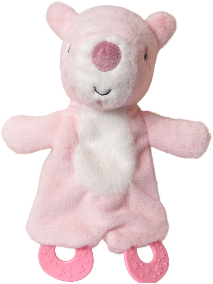 Speelgoedtopdeals - Cato Capibara Knisperdoek met Bijtring - 25 cm - Roze