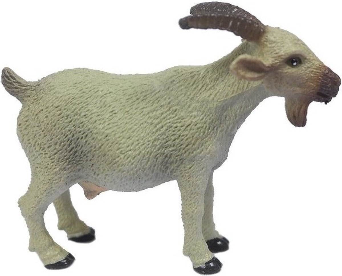 Plastic speelgoed witte geit 6 cm