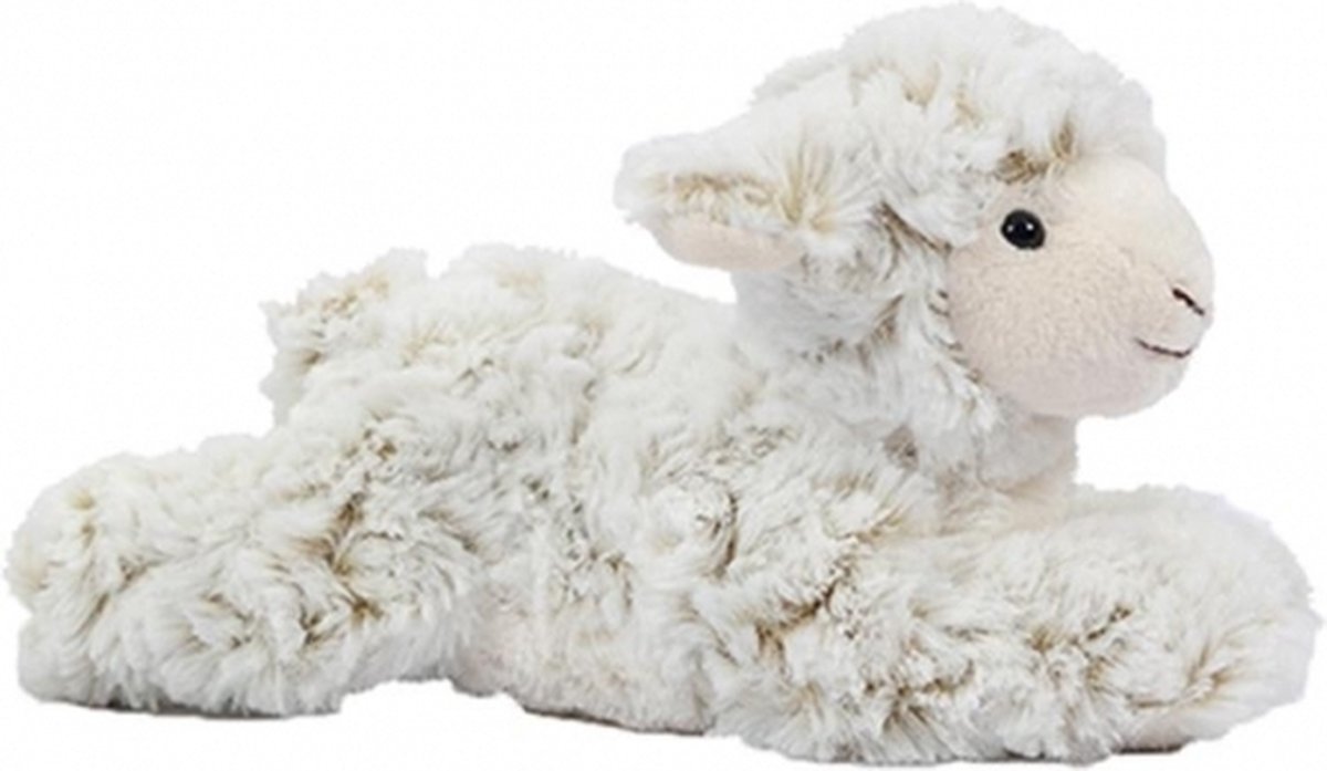 Pluche schaap/lammetje knuffel liggend 22 cm - Boerderij knuffelbeesten