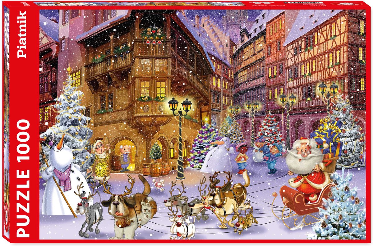 Piatnik puzzel kerst dorp 1000 stukjes - legpuzzel winter thema.