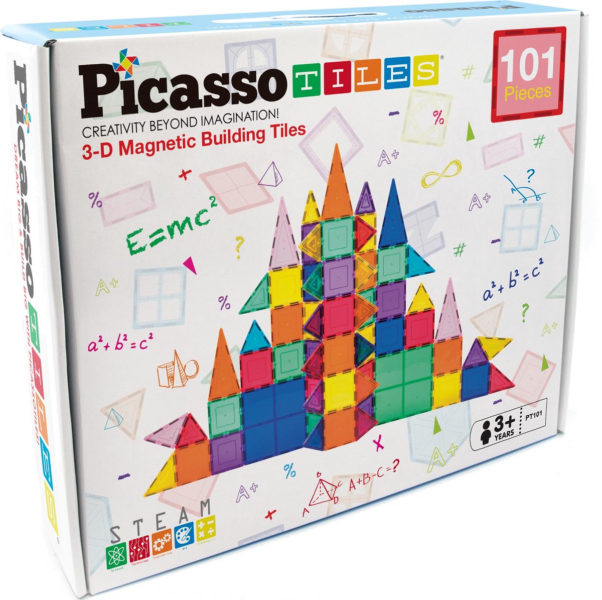 Tactic Picasso Tiles - Constructiespeelgoed - Magnetic Tiles - Magnetische Tegels - Building Set: 101-delig