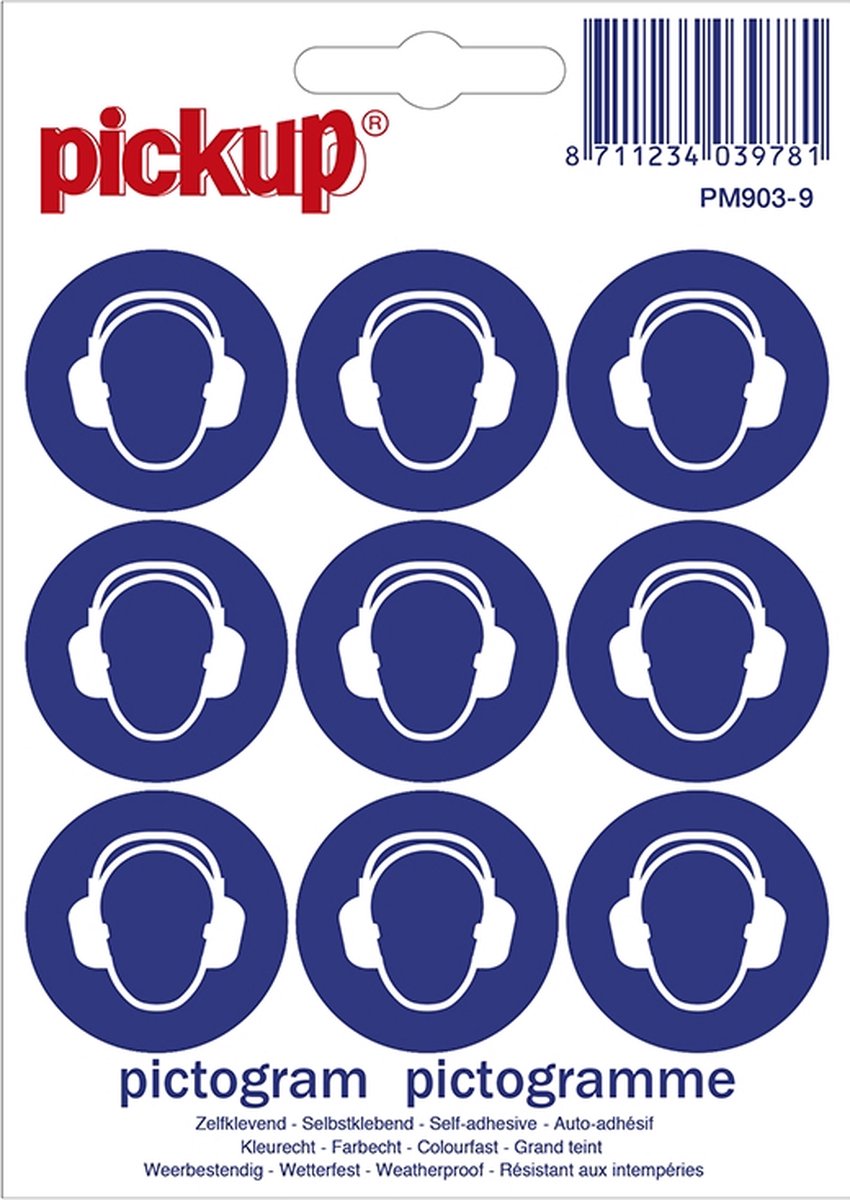 Mini pictos 3 0 cm 9 per vel - Oorbescherming dragen