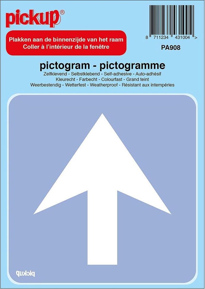 Pickup Pictogram achter glas 10x10 cm - eenrichtingsverkeer