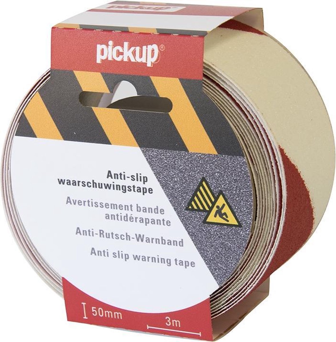 Pickup antislip waarschuwingstape rood wit - 3 m x 5 cm