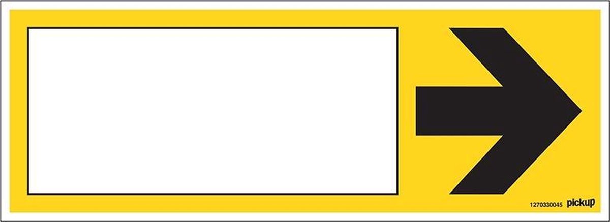 Pickup bord 33x12 cm - geel met pijl