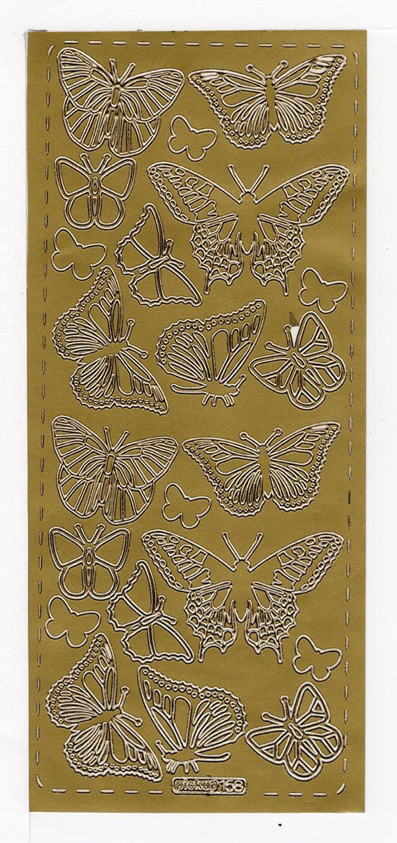 Pickup hobbysticker 2 stuks per verpakking 158 vlinders Schmetterlinge gold goud