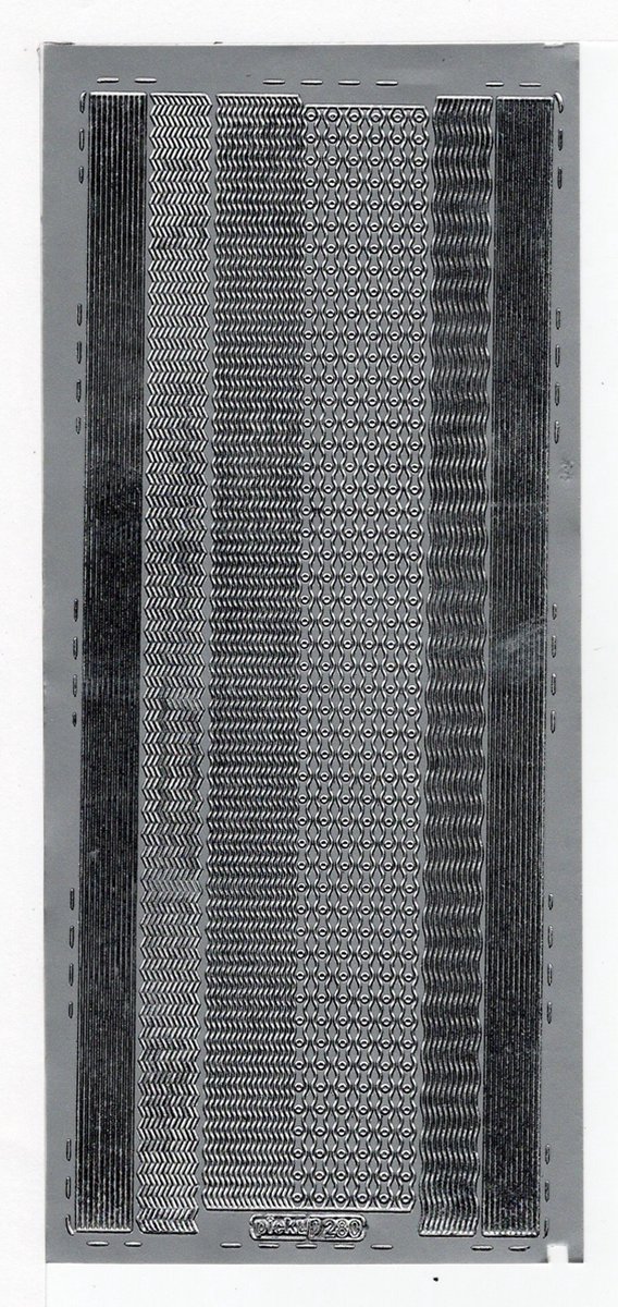 Pickup hobbysticker 2 stuks per verpakking 280 randen ränder silber zilver