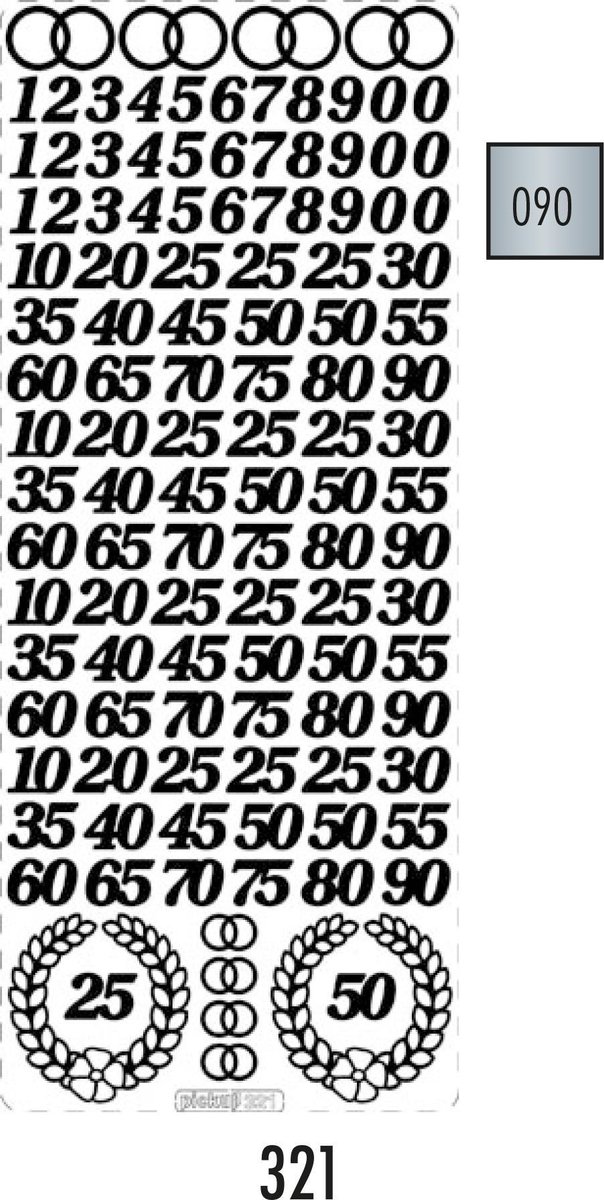 Pickup hobbysticker 2 stuks per verpakking 321 jubilea verjaardag huwelijk ringen lauwerkrans Lorbeerkranz 25 50 jaar silber zilver
