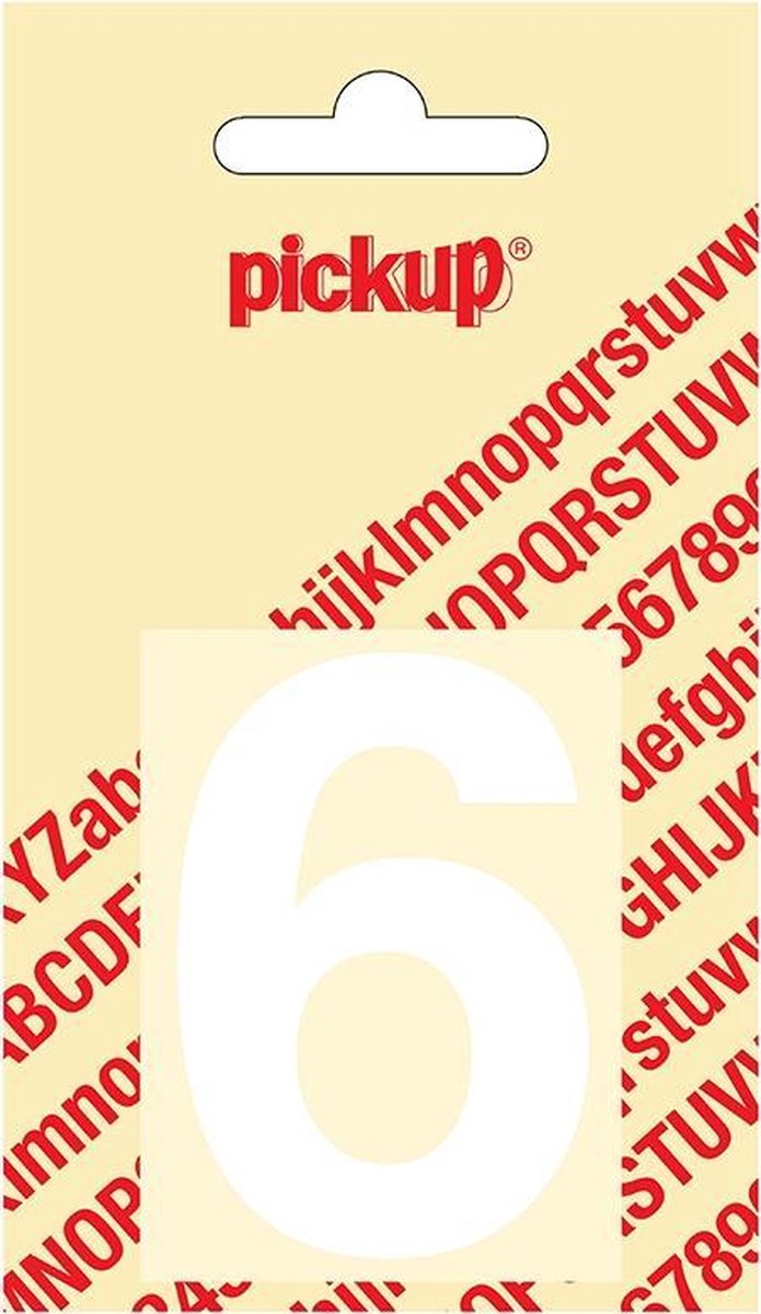 Pickup plakcijfer Helvetica 60 mm - wit 6