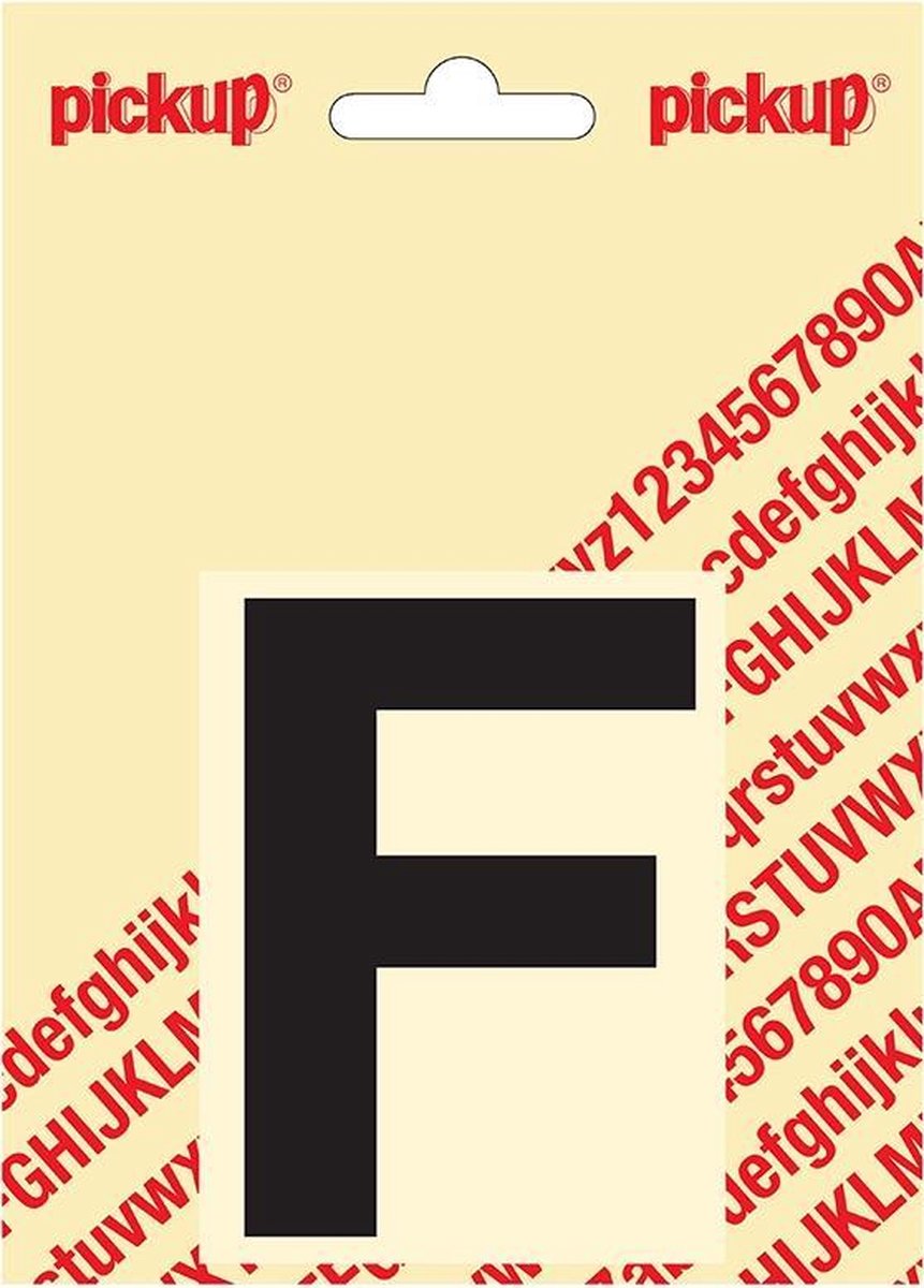 Pickup plakletter Helvetica 80 mm - zwart F