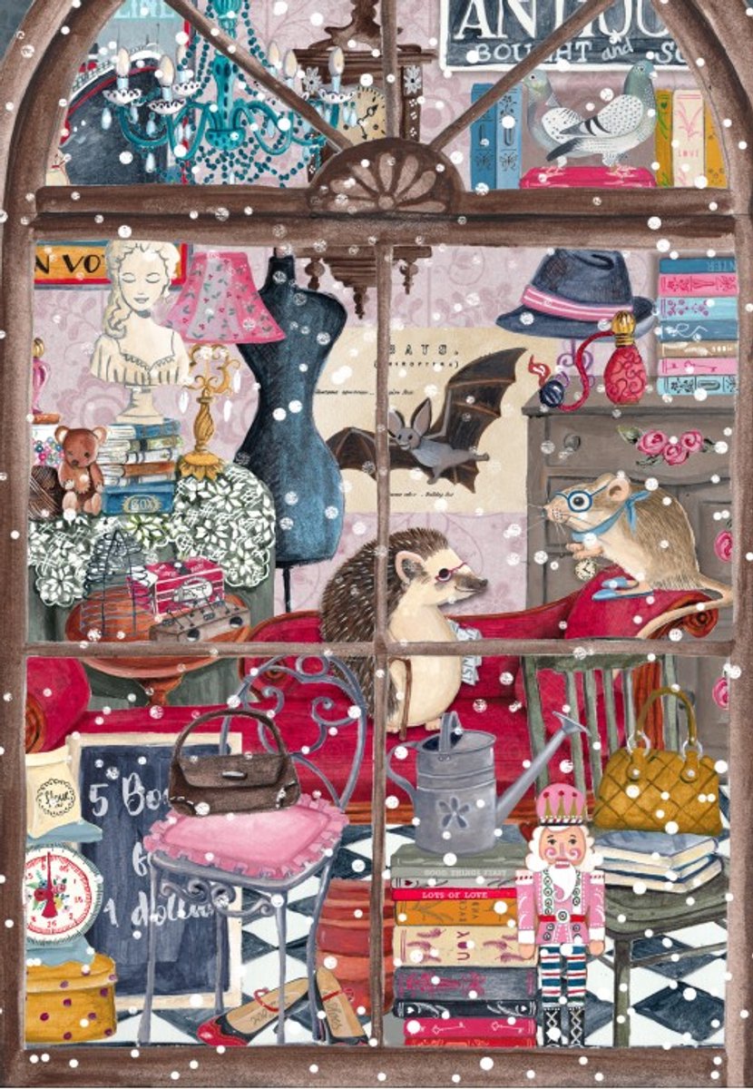 Pieces & Peace kerst puzzel boekwinkel - 1000 stukjes puzzel.