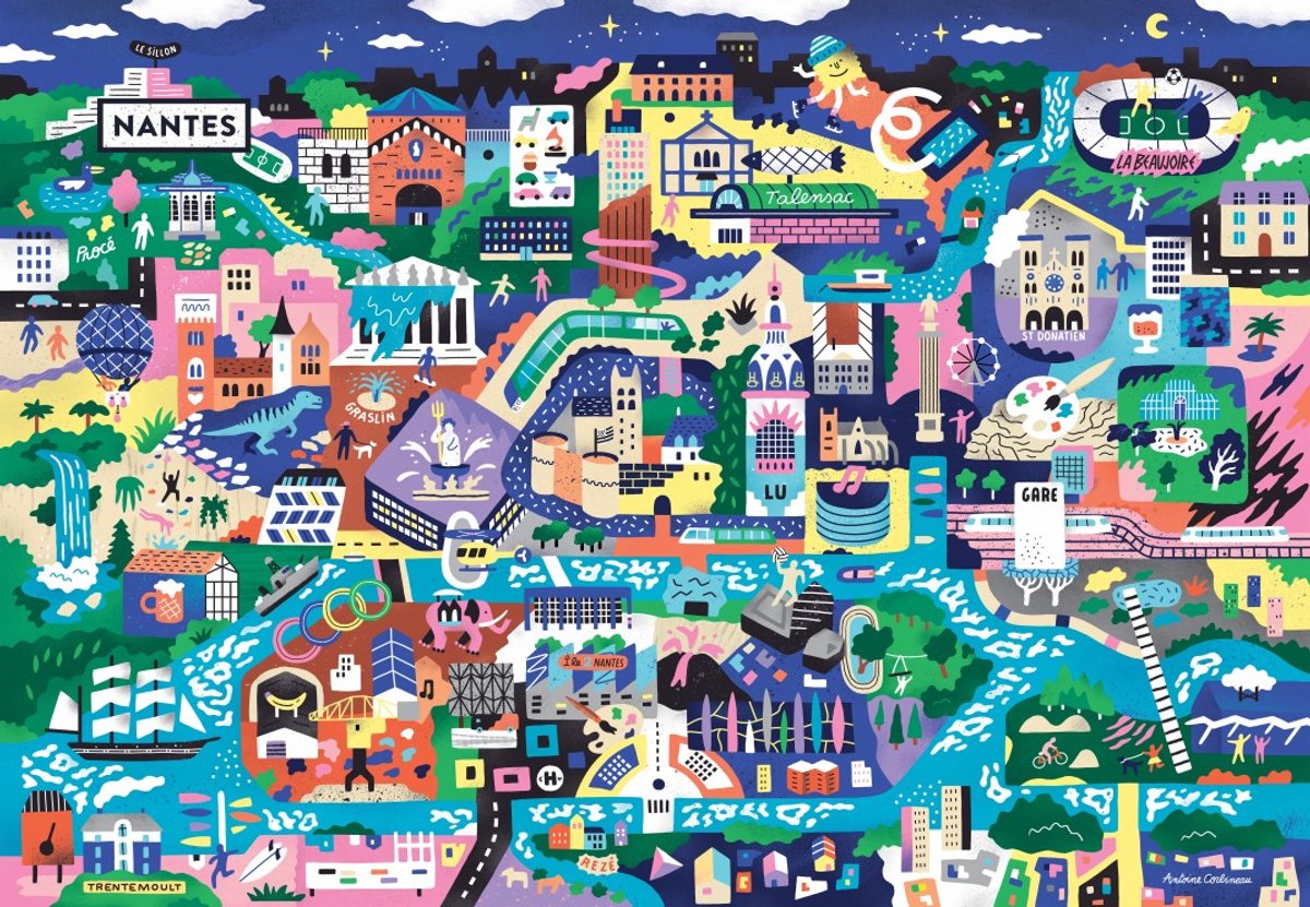 Pieces & Peace puzzel Nantes Frankrijk - 1000 stukjes puzzel.