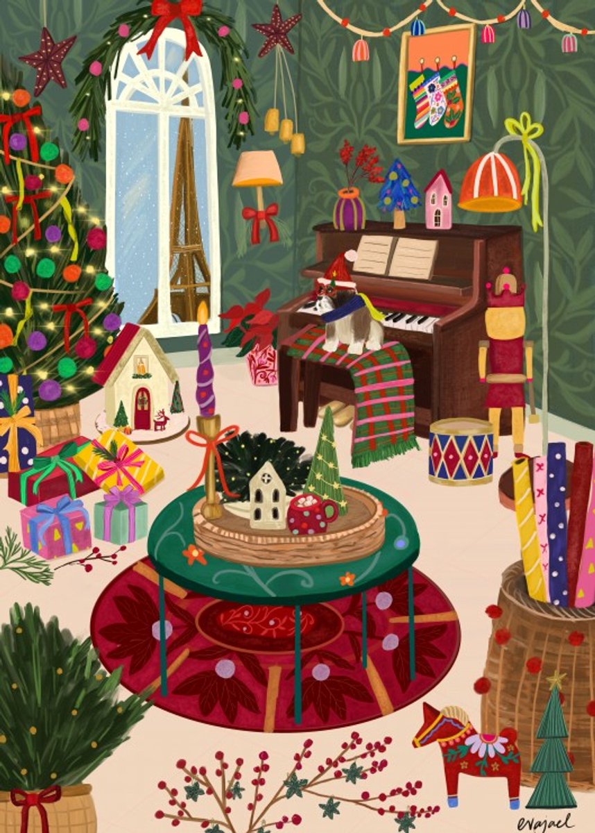 Pieces & Peace puzzel kerst Parijs - 500 stukjes puzzelspel.