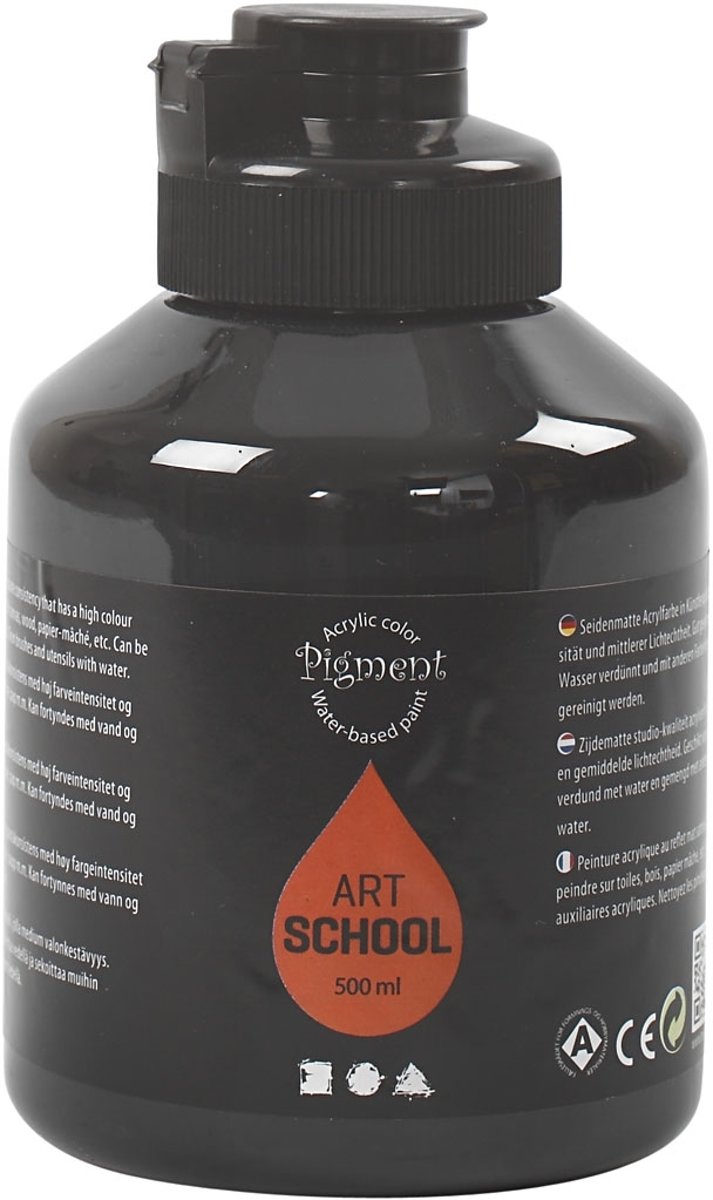 Pigment Art School, zwart, 500 ml
