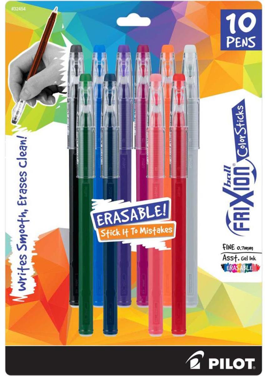 Pilot FriXion - set met uitwisbare gelpennen - diverse kleuren - 10 stuks in set.