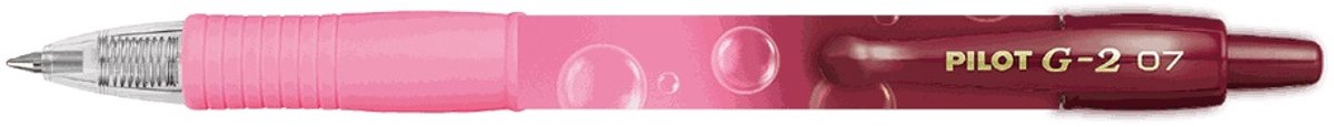 Pilot - G2 Bubble roze- medium 0.7 - blauw schrijvend