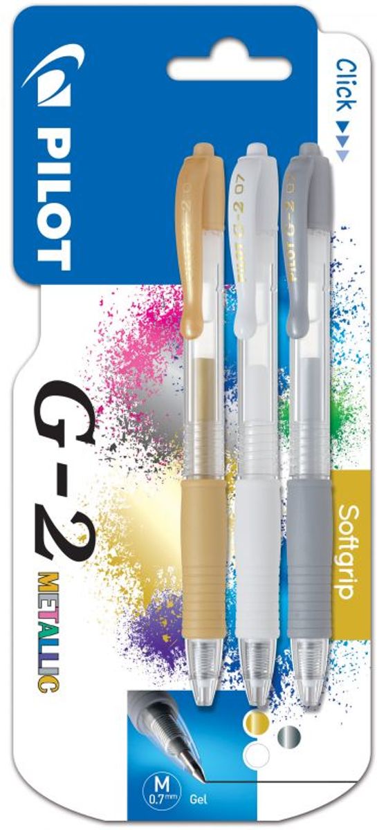   - G2 Premium clicker gel roller 0.7mm - Metallics - per 3 verpakt