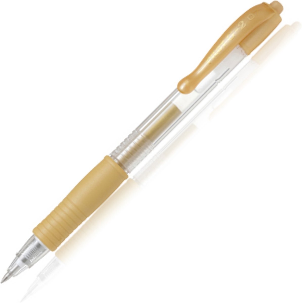   G-2 roller ball pen rubberized grip & retractable - Metallic Goud