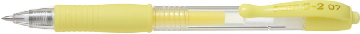   G-2 roller ball pen rubberized grip & retractable - Pastel geel