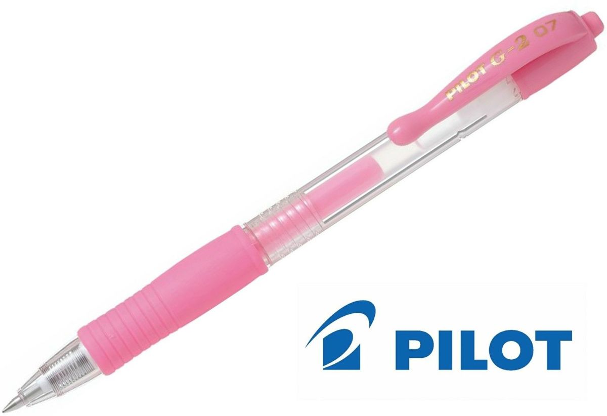   G-2 roller ball pen rubberized grip & retractable - Pastel roze