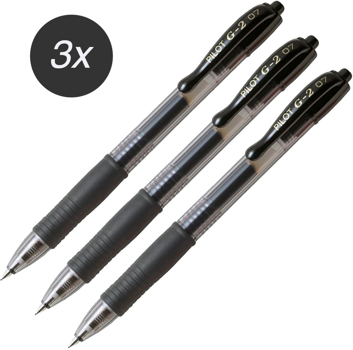   G-2 – Gel Ink Zwarte Rollerball pen 3 stuks – Medium Tip