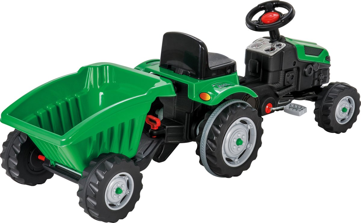 Pilsan Active Traptractor - Met Aanhanger - Groen