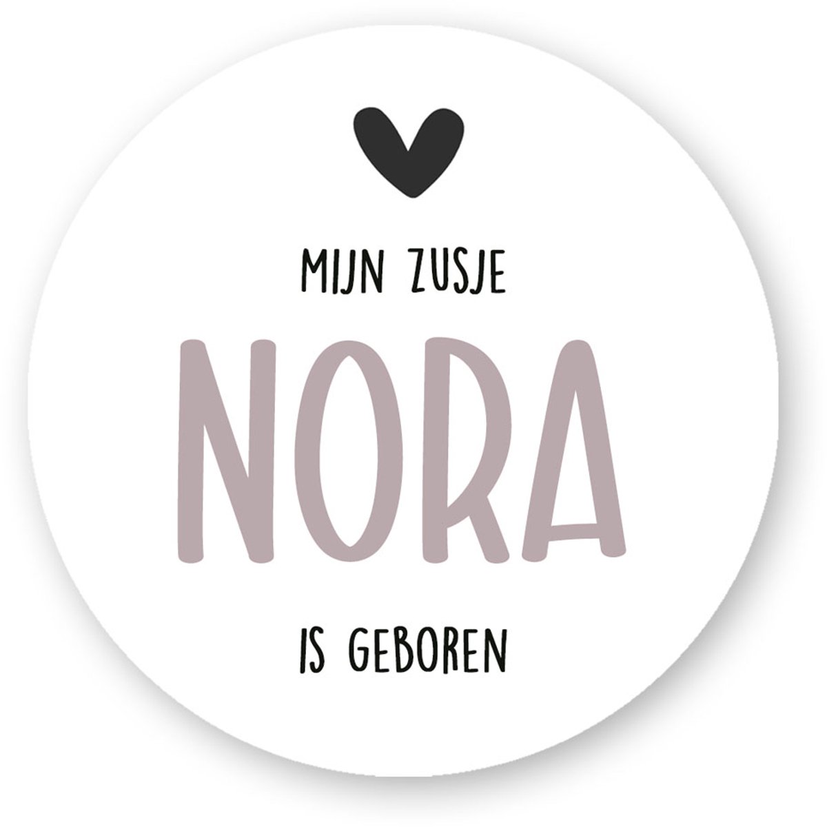 25x Sluitsticker Hoera Mijn zusje Naam is geboren - 40 mm - Geboorte Sticker - Sluitzegel - Sticker Geboortekaart - Baby nieuws - Trakteren Broer Zus Basisschool Kinderdagverblijf - Sluitzegel -Sluitstickers Pimp Studio