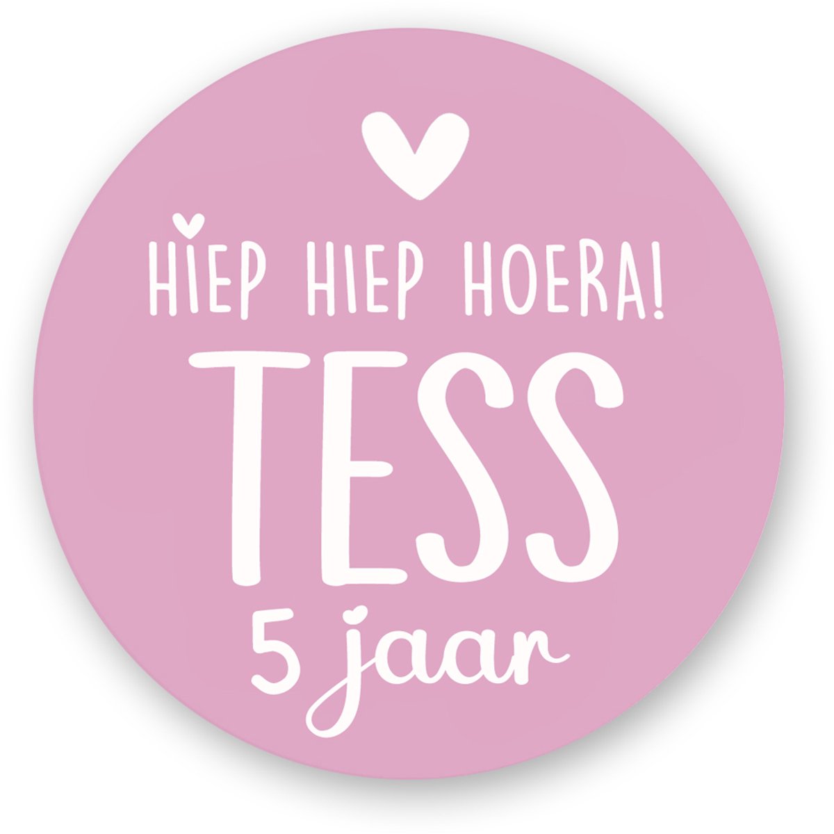 25x Traktatiestickers - HIEP HIEP HOERA - Roze met witte tekst - Gepersonaliseerd - Sluitstickers - Kinderfeest Traktatie - traktatiestickers Met Naam en Leeftijd- Uitdeeltraktatie - Traktatiestickers Pimp Studio