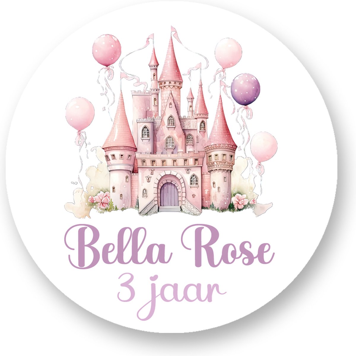 25x Traktatiestickers Kasteel Prinses - Verjaardag stickers - Afscheid opvang - Sluitstickers - Kinderfeest Traktatie - Uitdelen - Uitdeeltraktatie - Traktatiestickers Pimp Studio
