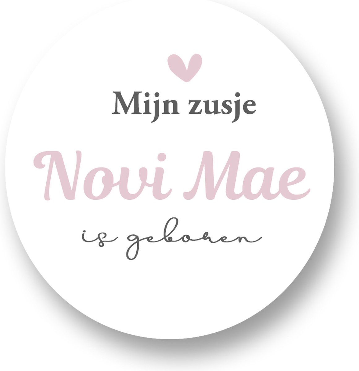 Sluitsticker Mijn Zusje...naam is geboren- Sticker met naam - 40 mm - Geboorte Sticker - Sluitzegel - Baby nieuws - Trakteren Basisschool Kinderdagverblijf - - Sluitstickers Pimp Studio