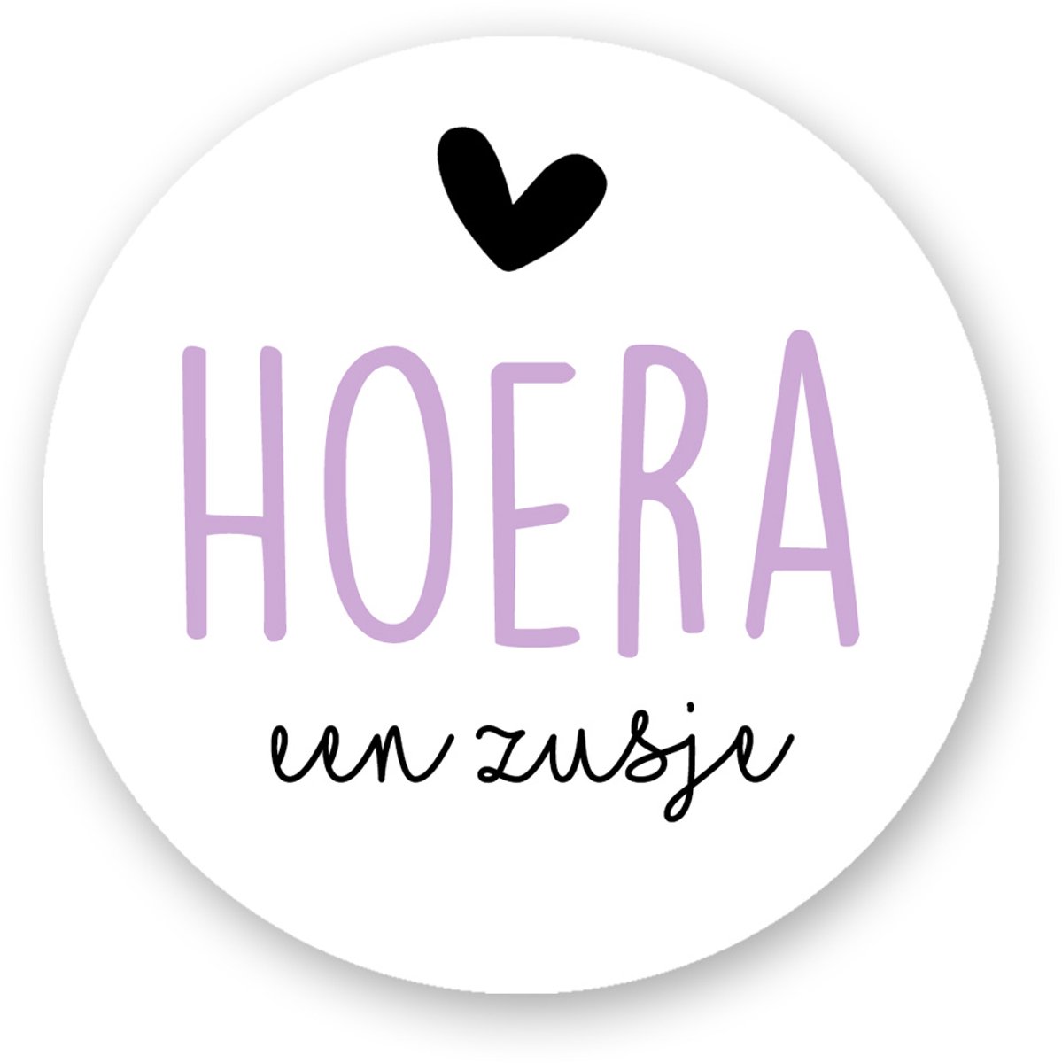 Sluitsticker /Sluitzegel Hoera een zusje Lila - Sluitstickers Pimp Studio