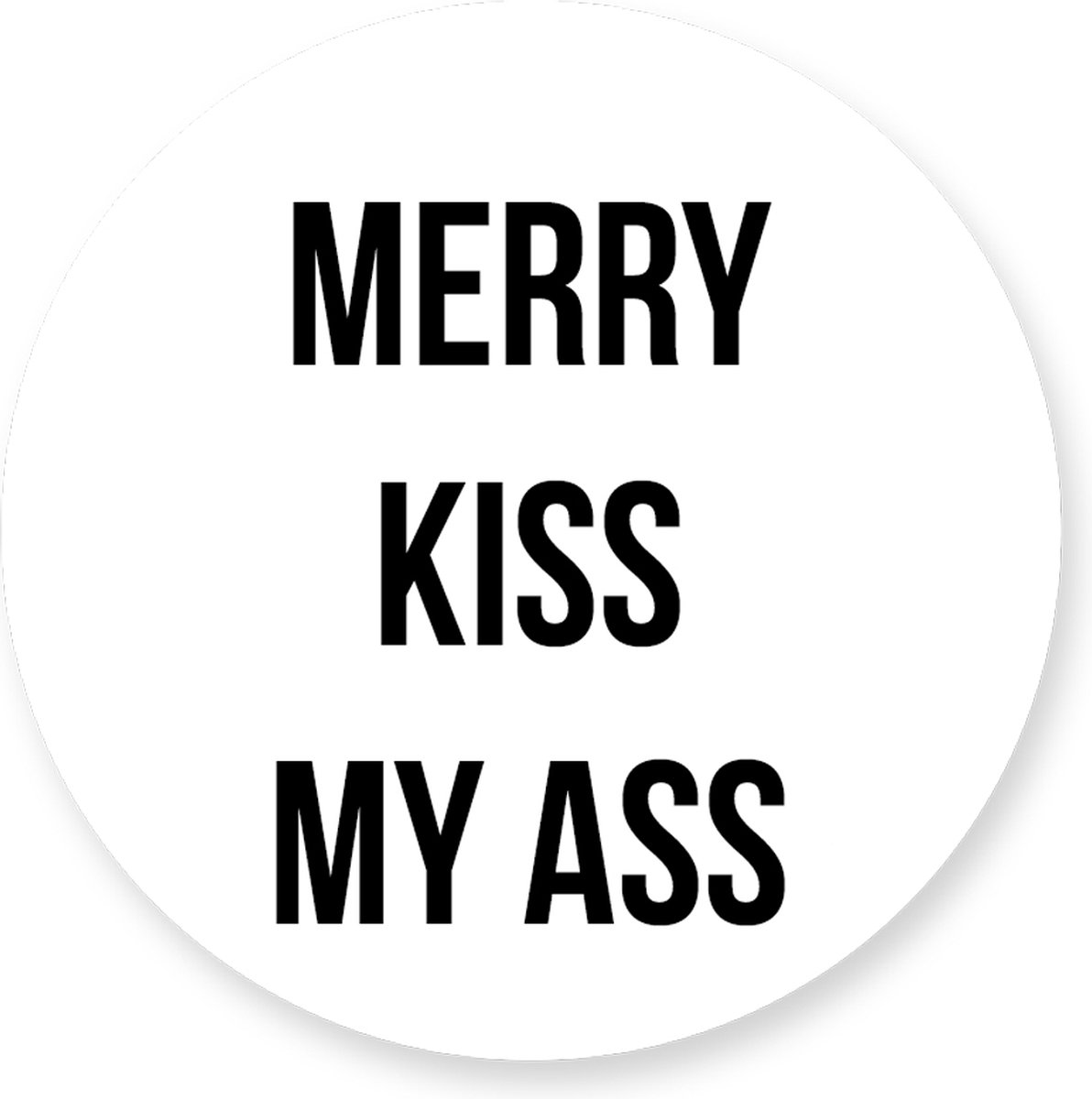 Sluitzegel-Sluitsticker Kerst - Merry kiss my ass - Sluitstickers Pimp studio