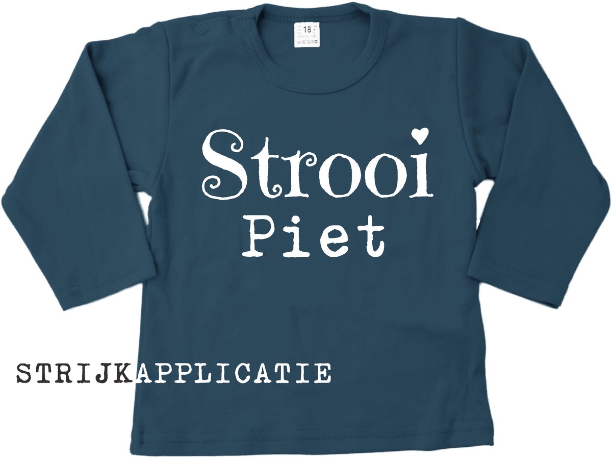 Strijkapplicatie Strooi Piet – Wit – 16x9,5 cm – Sinterklaasshirt maken _ Pimp Studio