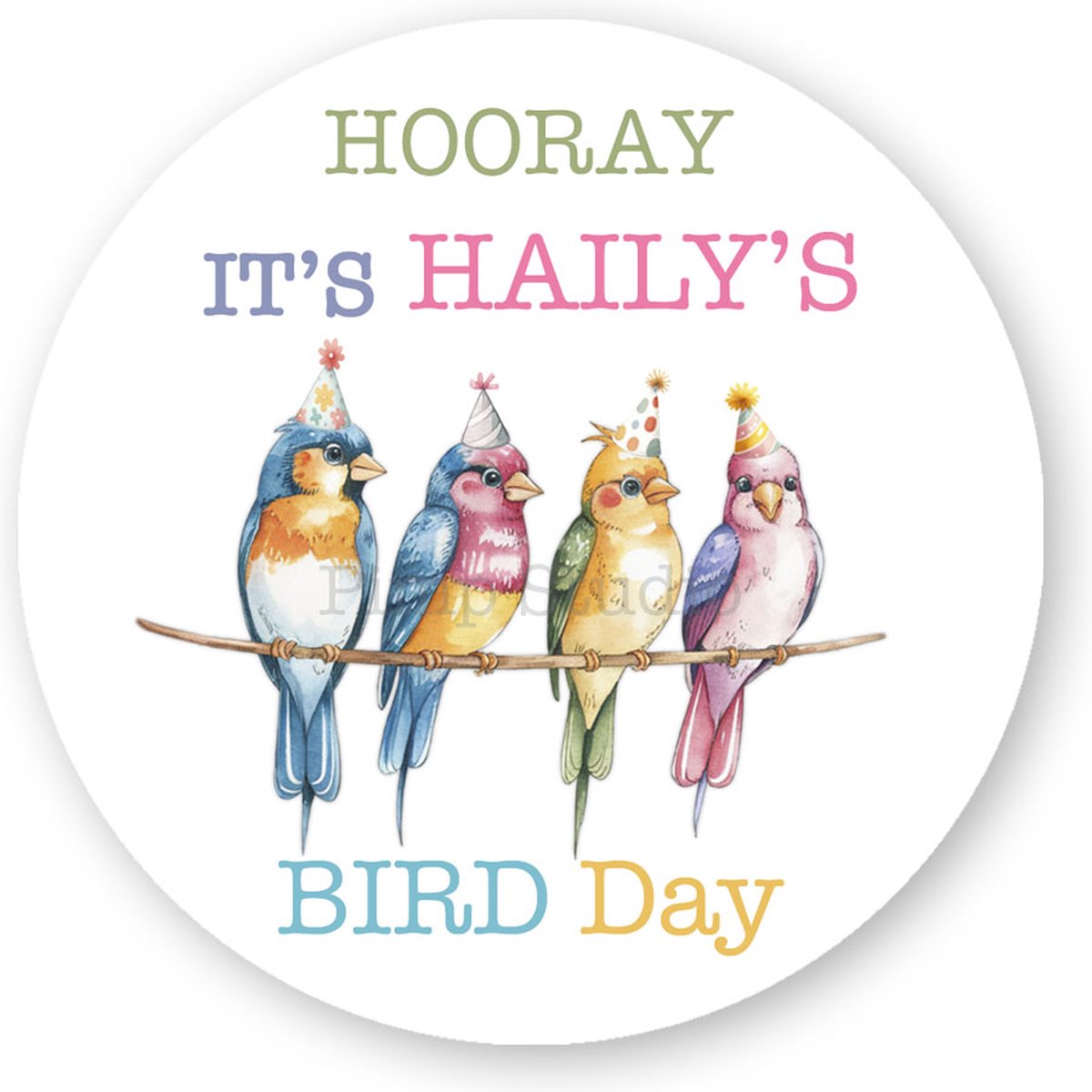 Traktatie Stickers Met Naam - Bird Day - Gepersonaliseerd - Sluitstickers - Kinderfeest Traktatie - Uitdelen - Uitdeeltraktatie - Traktatiestickers Pimp Studio