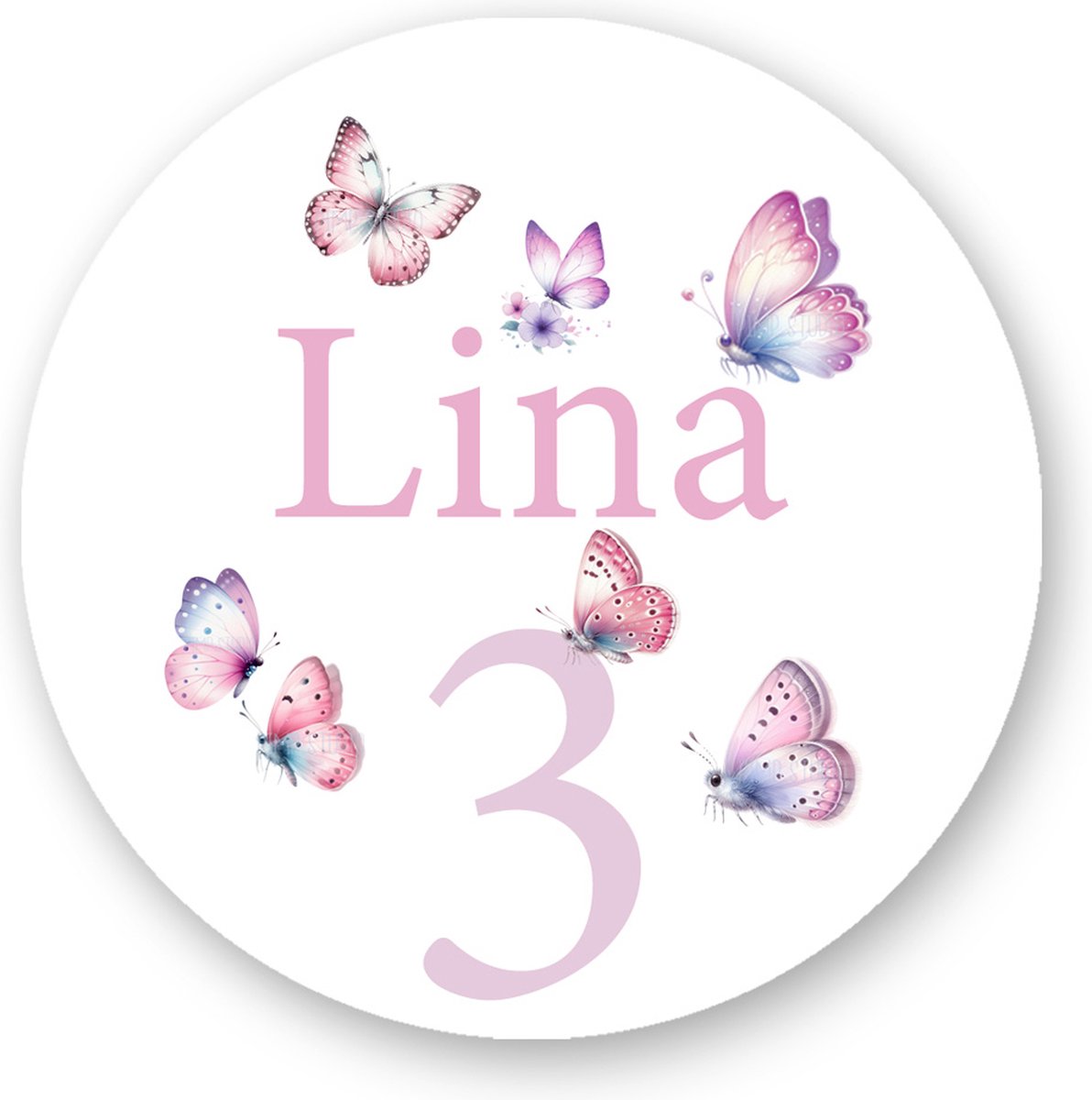 Traktatie Stickers Met Naam en Leeftijd - Vlinders - Gepersonaliseerd - Sluitstickers - Kinderfeest Traktatie - Uitdelen - Uitdeeltraktatie - Traktatiestickers Pimp Studio