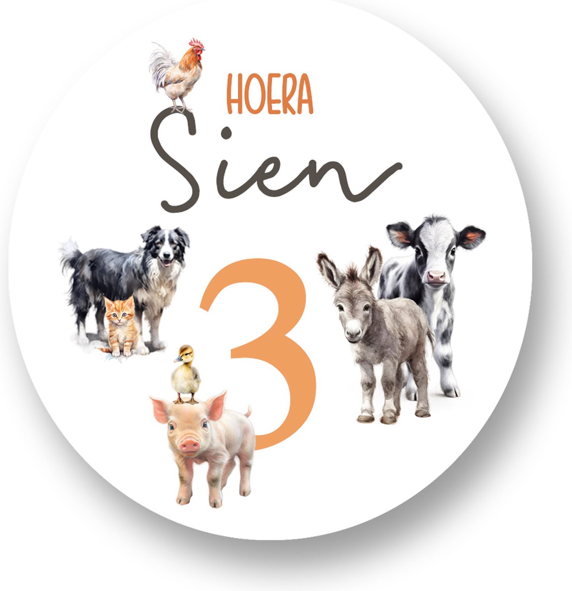 Traktatiestickers - Boerderij Vriendjes* - Gepersonaliseerd - Sluitstickers - Kinderfeest Traktatie - Uitdelen - Uitdeeltraktatie - Traktatiestickers Met Naam en Leeftijd - Pimp Studio