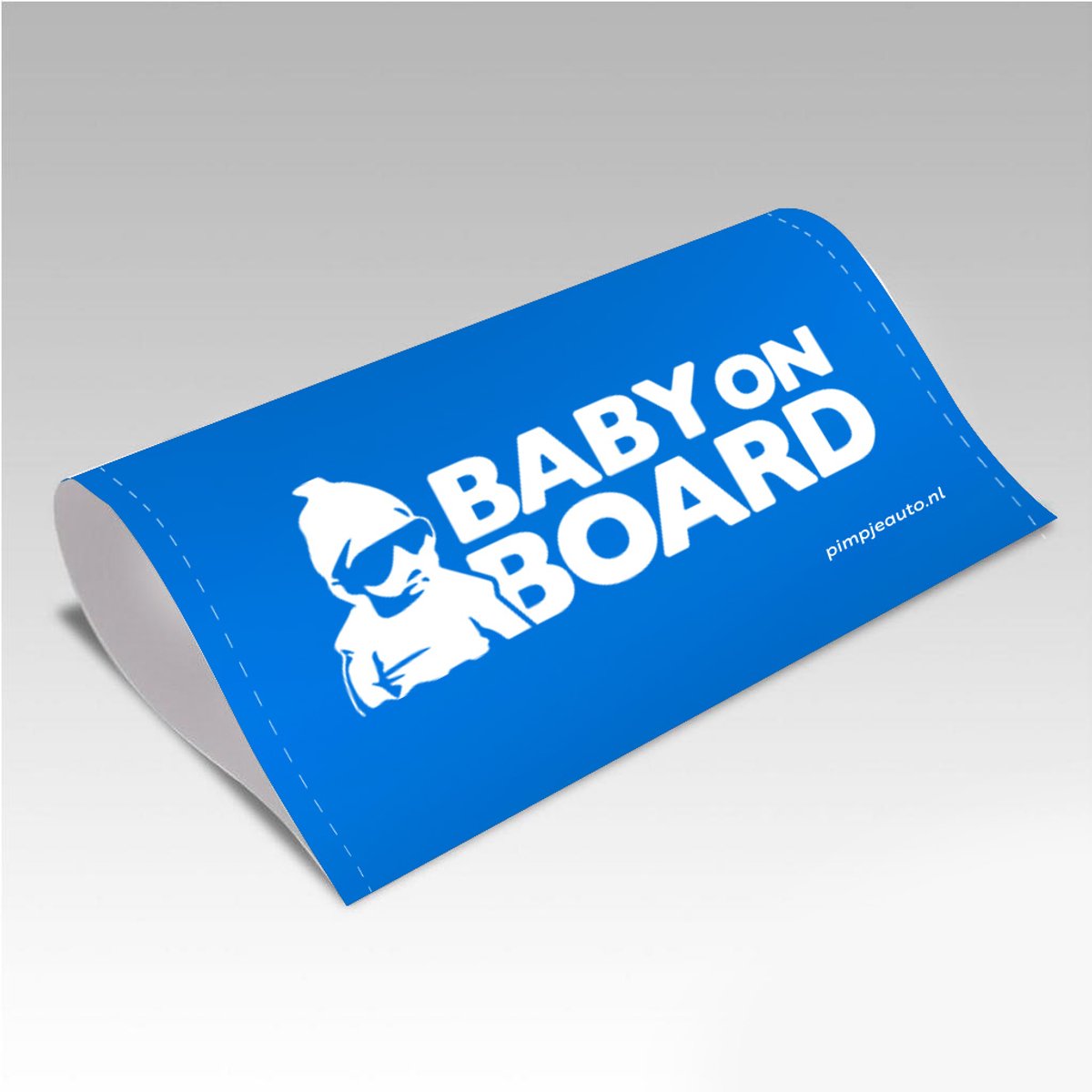 PimpJeAuto-Pimpers-Baby on Board-Blauw-Medium-160x80mm-Zelfklevend