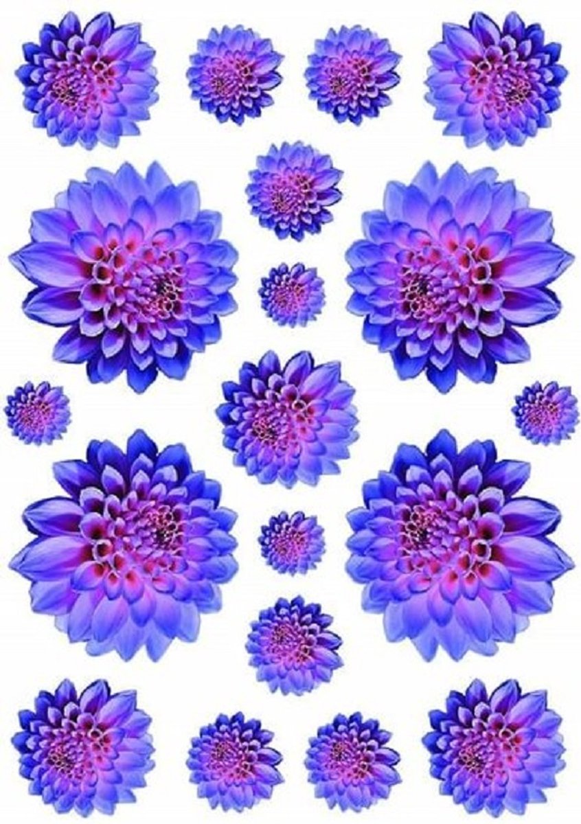 Fietssticker bloemen Dahlia donkerblauw container sticker watervast