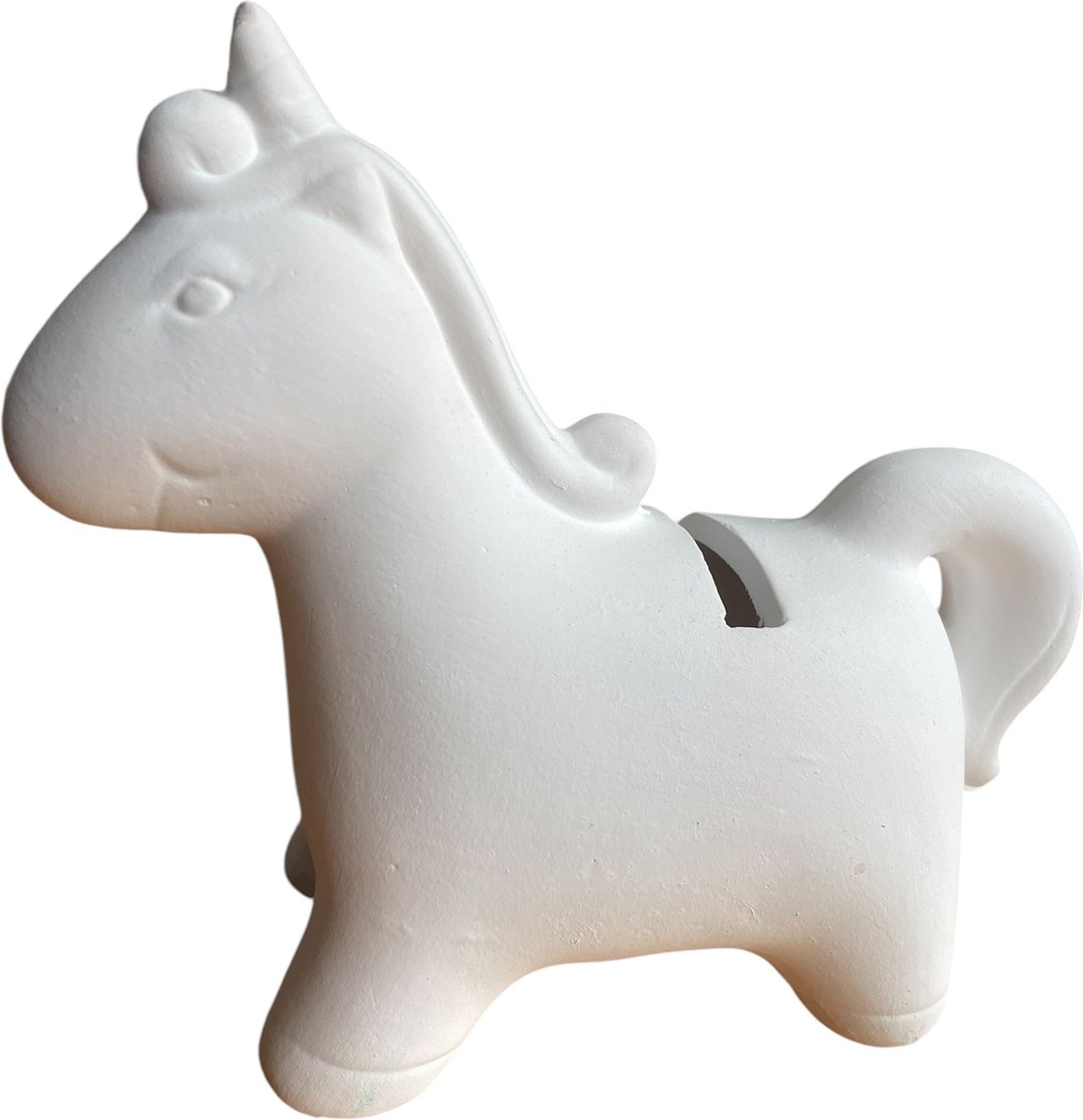 Pincello spaarpot eenhoorn kleur wit van keramiek