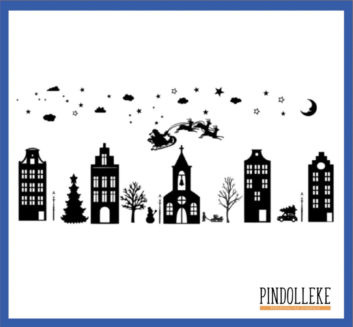   - Raamsticker Sint en Kerst - herbruikbaar - wit