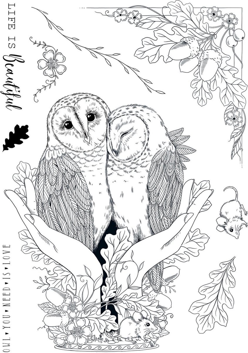 Pink Ink Designs • Wings Series Clear Stamp Set An Owl in the Hand