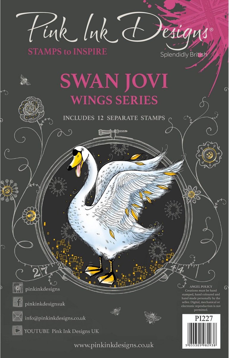 Pink Ink Designs • Wings Series Clear Stamp Set Swan Jovi