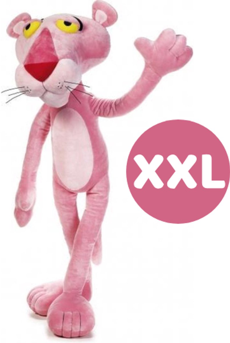 Pink Panther Pluche Knuffel XXL 85 cm - Speelgoed XL knuffeldier knuffelpop voor kinderen jongens meisjes - Roze Panter Tijger Leeuw - Extra grote groot pluche knuffelbeest