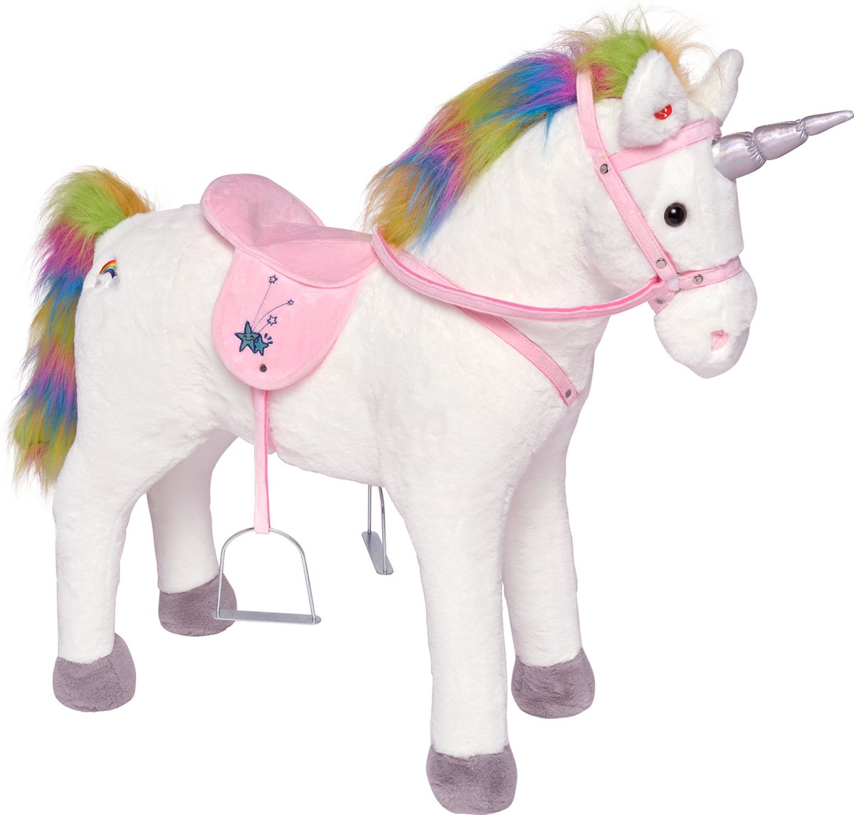 Pink Papaya Staand Paard Rainbow - 75 cm