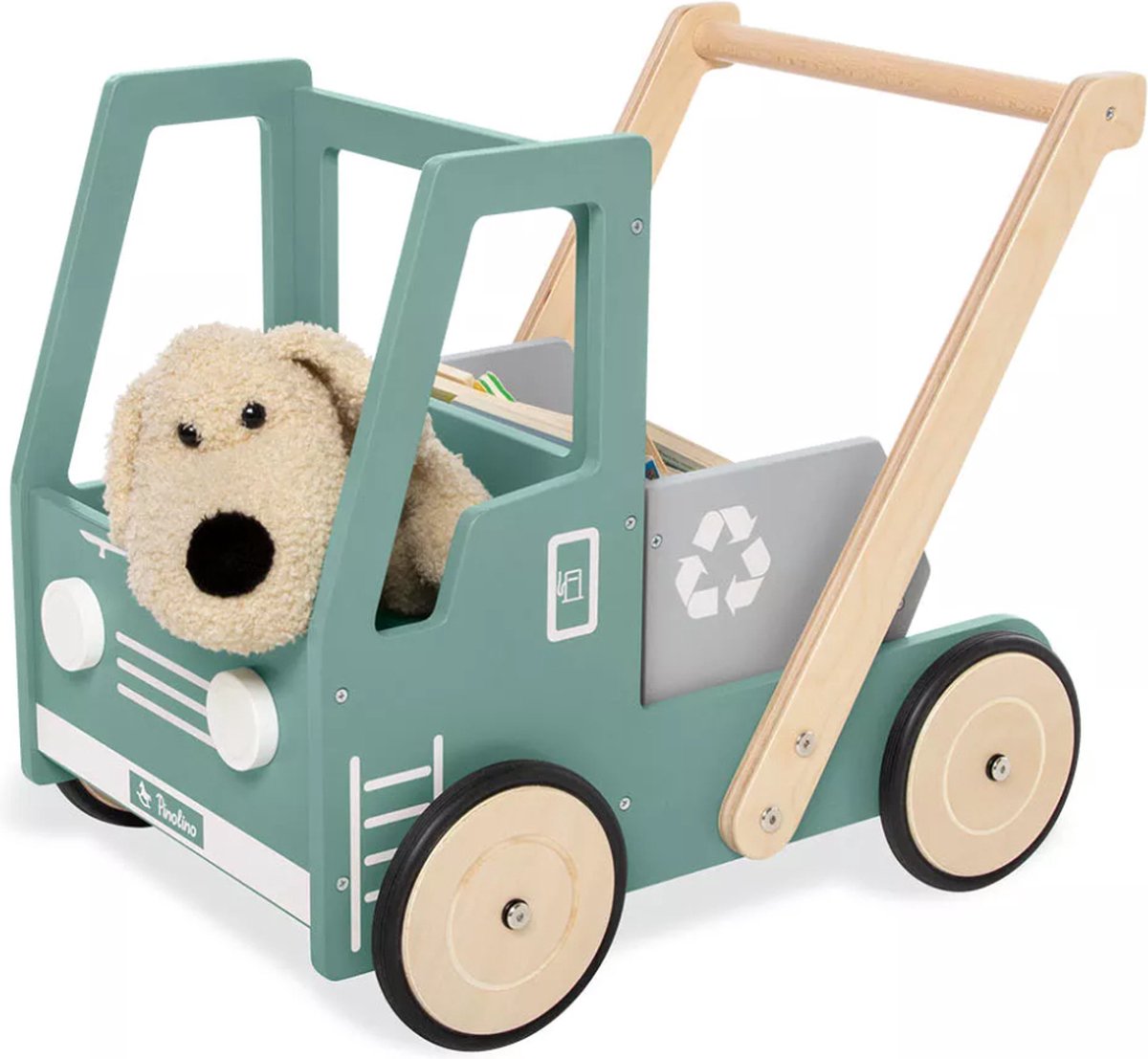 Pinolino - Leren loopwagen Kipplaster Fred, groen